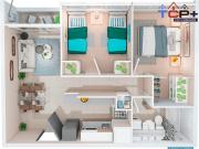 Departamento Quinta Normal Planta 2D1B 44 m2 valor 2258...