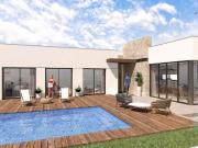 Descubra esta elegante villa de una planta con sótano,...