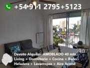 Devoto Alquiler 2 Ambientes Amoblado 40 M Camas...