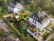 KfW 55 Doppelhaus in grüner Umgebung mit altem...