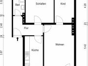 Drei Raum Wohnung mit Balkon in Buckau