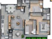 Ecoville Apart. 3 quartos sendo 1 suite 1 vaga 87 m²...