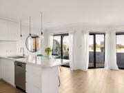 Elevated two level home with views in quiet rear position