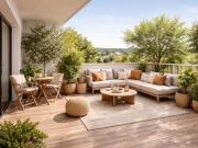 ETONNANT T3 DE 60m² AVEC TERRASSE DE 15m² ET PARKINGS