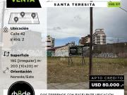 Excelente lote sobre esquina en Santa Teresita Calle 42...