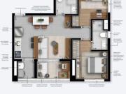 Apartamento com 2 quartos e 59 m² à venda em Perdizes