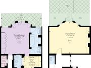Exceptional two bedroom flat opening onto a communal...