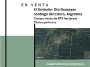 Finca El Simbolar: Dto Guasayan, Campo mixto de 675 has...