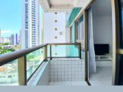 Flat mobiliado 1 quarto, varanda, prox Shopping Recife