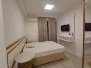 Flat mobiliado com lazer completo no coraãao do bairro