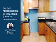 FOR LEASE: 2 BEDROOM UNIT IN ONE LEGAZPI PARK
