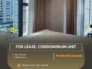 For Lease: Condo Unit located at Grand Hyatt, BGC, Taguig