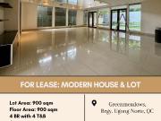 FOR LEASE Modern House & Lot located at Greenmeadows,...