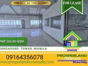 FOR LEASE – WAREHOUSE SPACE TONDO, MANILA