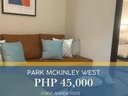 FOR RENT – 1 Bedroom Condo with Balcony at Park McKinley...