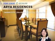 FOR RENT: Arya Residences 3BR Unit, BGC Direct Tenants...