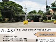 FOR SALE 3 Storey Duplex House and Lot located at Ayala...