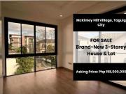 FOR SALE: Brand New 3 Storey House & Lot in McKinley...