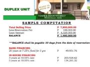 For Sale duplex house and lot in town and country west...