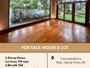 FOR SALE House & Lot located at Greenmeadows Subd Brgy....
