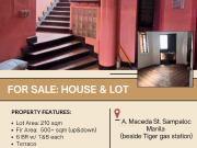 For Sale House & Lot located in A. Maceda St. Sampaloc...