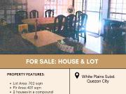 FOR SALE House & Lot located in White Plains Subd Brgy....