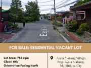 FOR SALE Residential Vacant Lot located at Ayala Alabang...