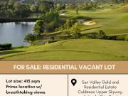 For Sale Residential Vacant Lot located at Sun Valley...