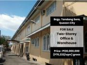 FOR SALE: Two Storey Office & Warehouse in Brgy. Tandang...