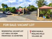 FOR SALE Vacant Lot located in New Manila Rolling Hills...