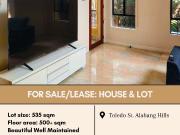 FOR SALE/LEASE: House & Lot located in Alabang Hills