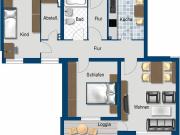 Frisch Renovierte 3 Zimmerwohnung mit Balkon