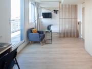 Furnished studio with large balcony, rooftop, garden,...