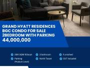 Grand Hyatt Residences BGC 2BR with Parking For Sale...