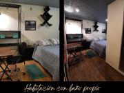 Habitación confortable cama matrimonial Roma Norte