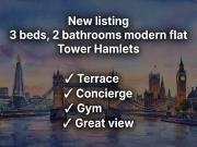 Harbour Way, London E14, 3 bed flat to rent, £4,500 pcm...