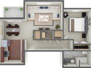 Harrods Point Apartments 1 Bedroom, 1 Bath 750 Sq Feet