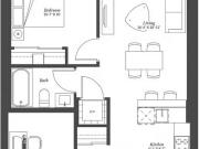 Hintonburg Connection 1 Bedroom + Den Plan 1.5B