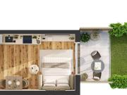 Hochwertige 1 Zimmer Neubau Gartenwohnung W02