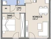 Hof am Park Kompakte 2 Zimmer Wohnung mit Balkon Top 1.40