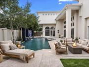 Contemporary house with pool and garden