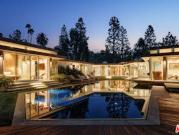 Contemporary house with pool and garden