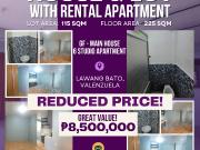 HOUSE AND LOT WITH RENTAL APARTMENT IN VALENZUELA CITY