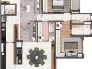 Imóvel para venda tem 100 metros quadrados com 3 quartos...