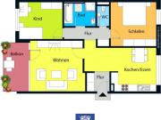 Interessante Wohnung mit großem Balkon in grüner und...