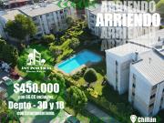 JMV Inmobilia ARRIENDA Dpto. 3D 1B 1E con piscina. Chillán