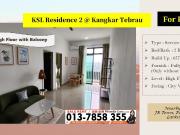 KSL Residence 2 | Kangkar Tebrau | 2 Bed Type | High...