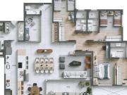 Landhaus, apartamento com 3 suítes, 4 vagas de garagem...