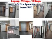 Office Space for Lease, F' A.: 193sq.m RFO, Legaspi...