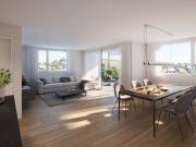 Lichtdurchflutete Räume durch grossflächige Fenster und...